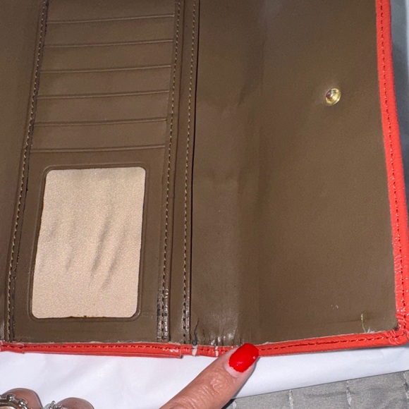 Coach Trifold Canvas & Leather Trim Signature Wallet w Snap Clousure & Checkbook - Picture 8 of 16